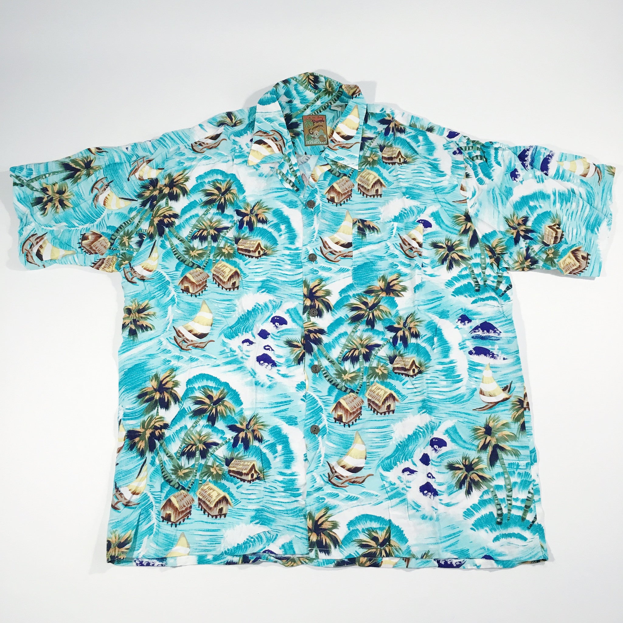 Pineapple Connection Waves Hawaiian Shirt – Vintage Strains