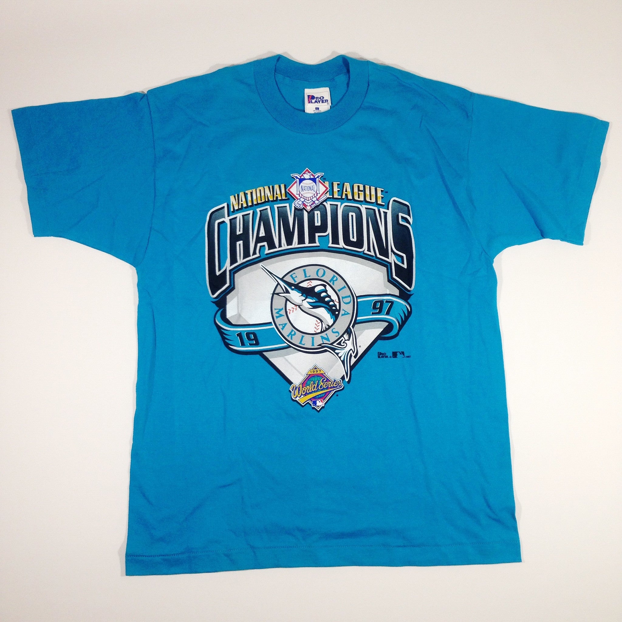 Vintage 2003 Florida Marlins World Series Champions T-Shirt Mens XL 24in x  29in